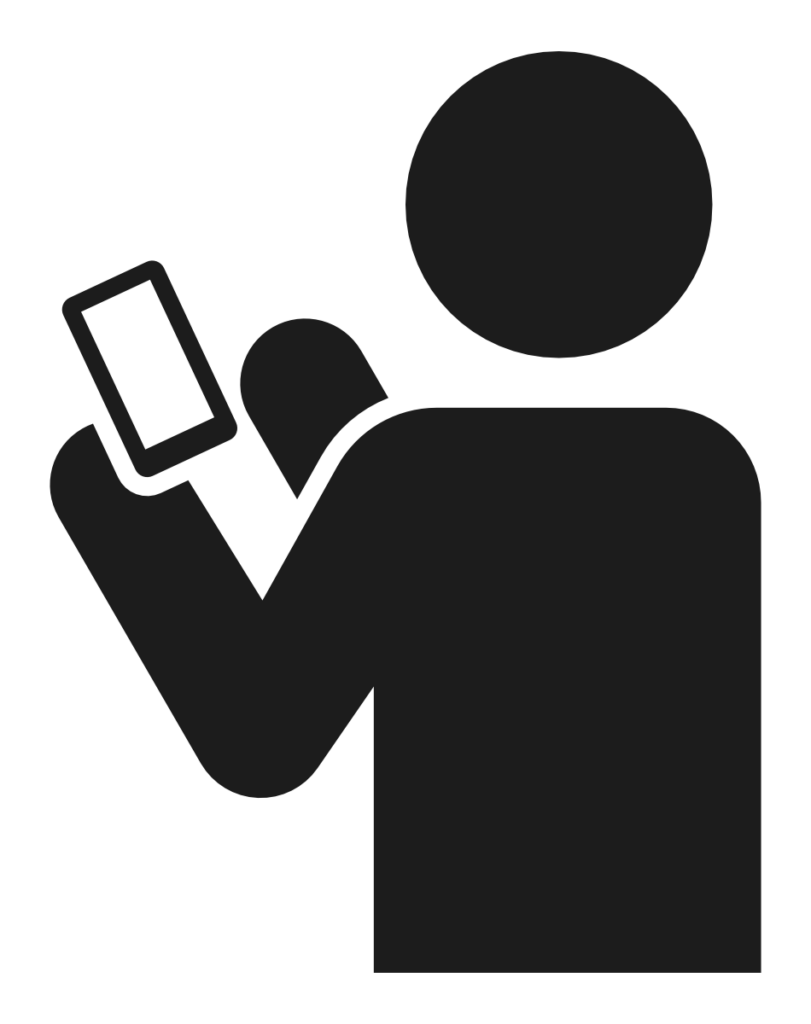 スマートフォンで申し込んでいるピクトグラム